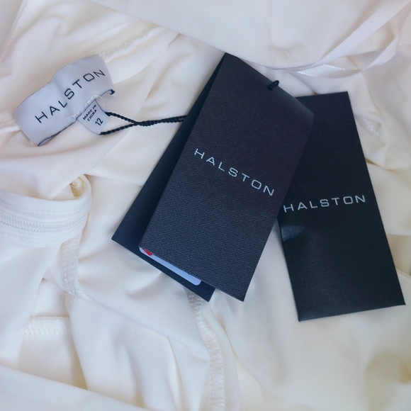 Halston white Ariel halter jumpsuit, US12, NWT - Picture 6 of 7